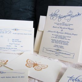 butterfly wedding invitation package, Today Tomorrow Forever
