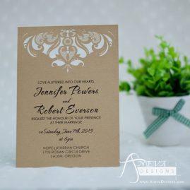 Intricate Symmetry Top Wedding Invitation - kraft paper