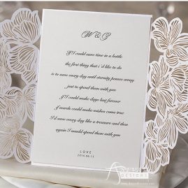 Fine Flower Gatefold laser cut wedding invitation