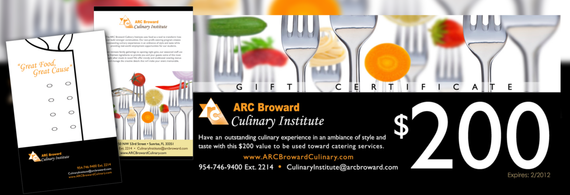 Graphic designs for Arc Broward Culinary program