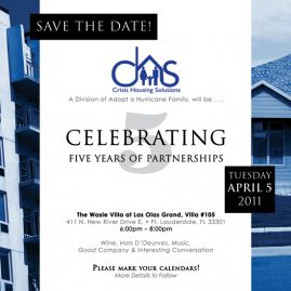 Crisis Housing Solutions - Save the Date invitation