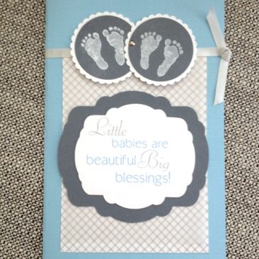 baby boys twins - handmade welcome card