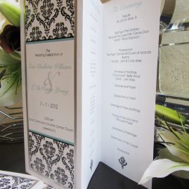 Wedding Z-fold program damask pattern