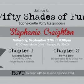 "Fifty Shades" theme Bachelorette Party - Invitation