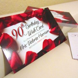 Red roses themed 90th Birthday Party, graphic design