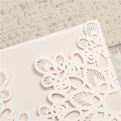 Abstract Flowers Unity Laser Cut Wedding Invitation - detail