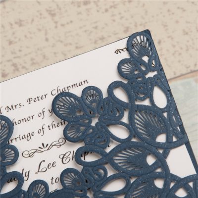Abstract Flowers Unity Laser Cut Wedding Invitations - detail
