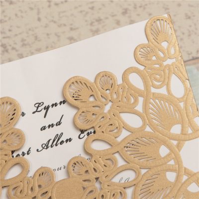 Abstract Flowers Unity Laser Cut Wedding Invitations - detail