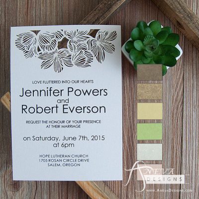 Fine Flower Top wedding invitations