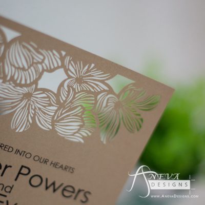 Fine Flower Top wedding invitation - kraft