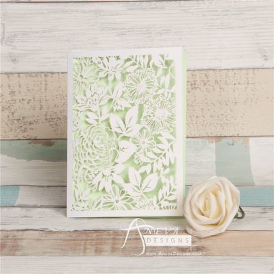 Garden Floral Card laser cut invitation