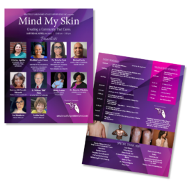 Graphic designs for Beautifully Unblemished Mind My Skin event schedule sheet